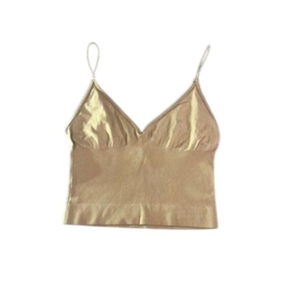 Free People Intimately Ribbed Seamless V-Neck Crop Bralette Top M/L NWOT